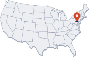 USA map with Enwild location marked in PA