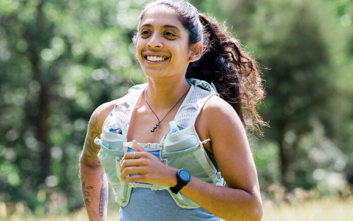 Woman running outdoors