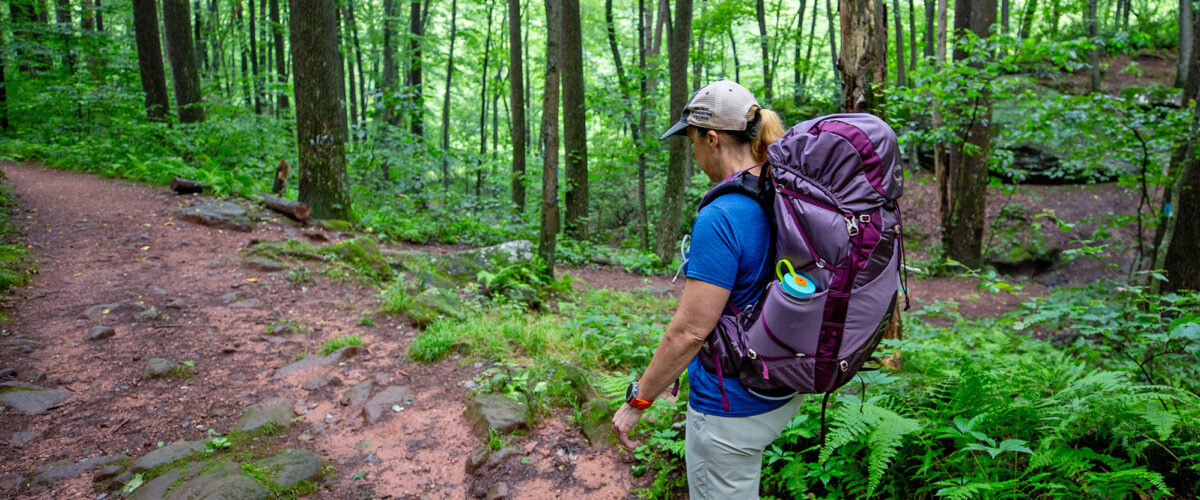 backpacker on trail