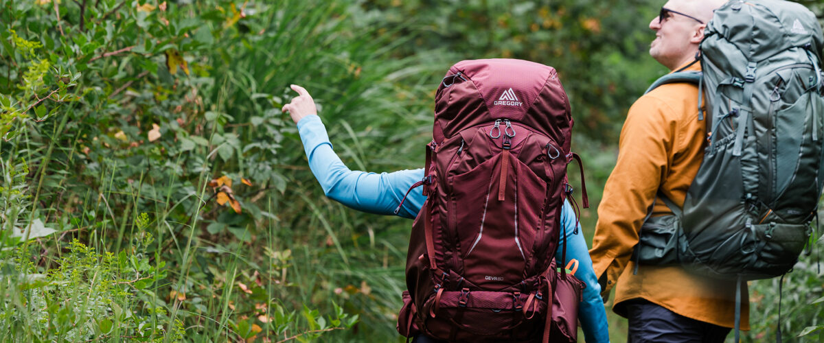Two backpackers outdoors with Baltoro and Deva packs