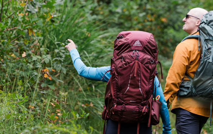 Two backpackers outdoors with Baltoro and Deva packs