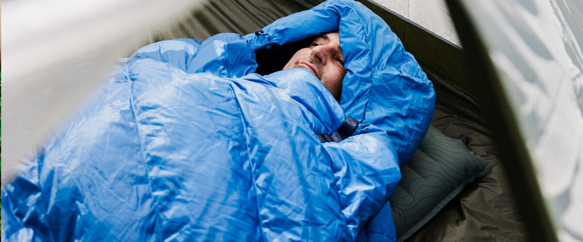 person in a sleeping bag