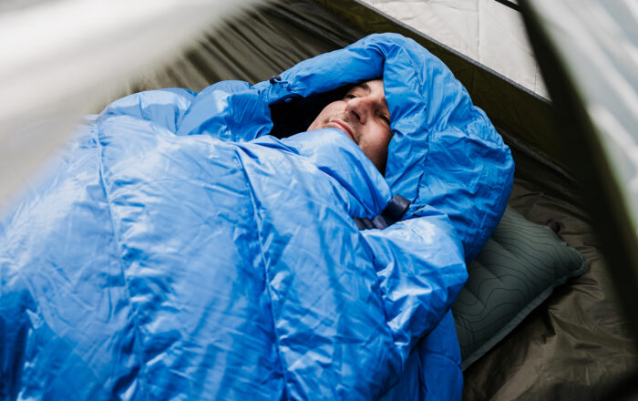person in a sleeping bag