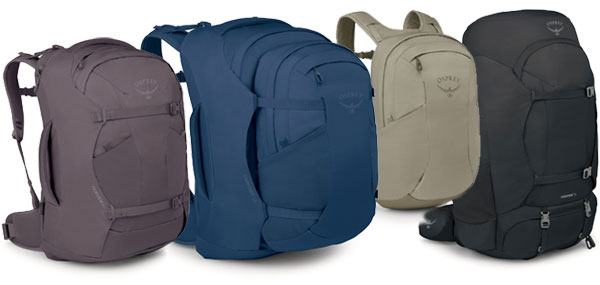 Osprey Farpoint and Fairview travel pack collection